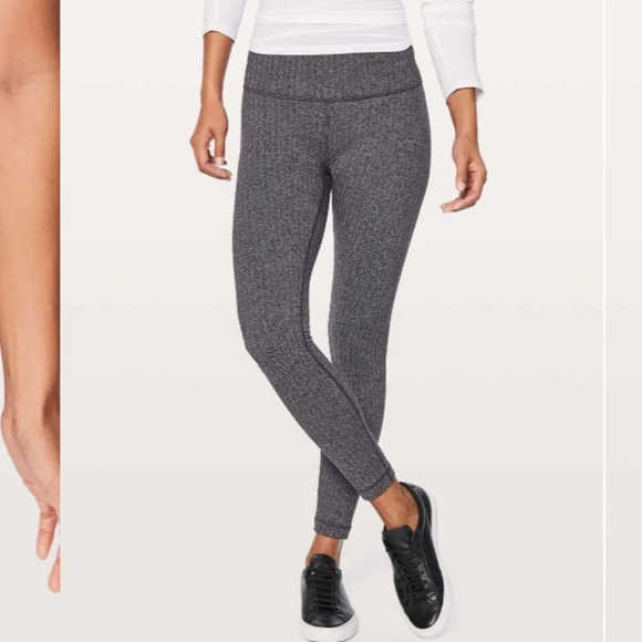 Lululemon Wunder Under Hi-Rise 7/8 Tight 25" Herringbone Black 21355 - Picture 4 of 15